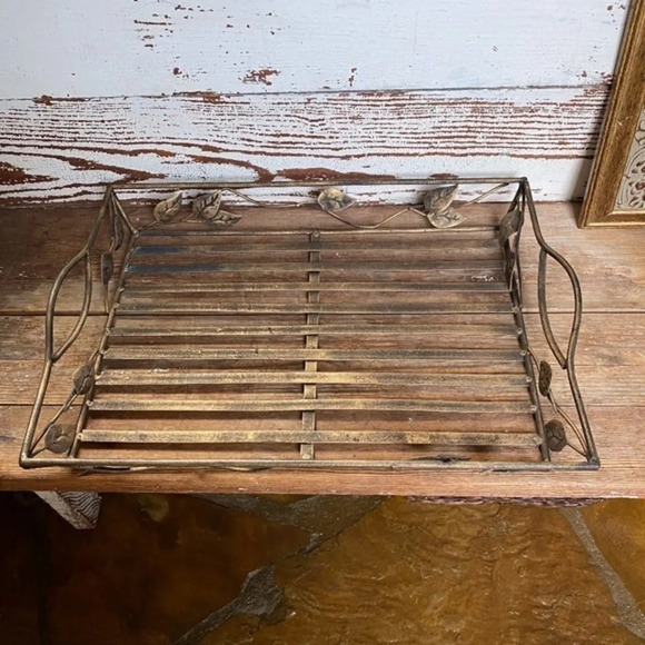 Gold Metal Decorative Tray - Picture 2 of 5